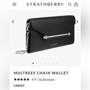 Strathberry Multrees Chain Wallet in Like New Condition in Black